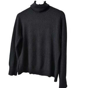 Pursuits Ltd Womens Black 100% Cashmere Turtleneck Sweater Medium Quiet Luxury